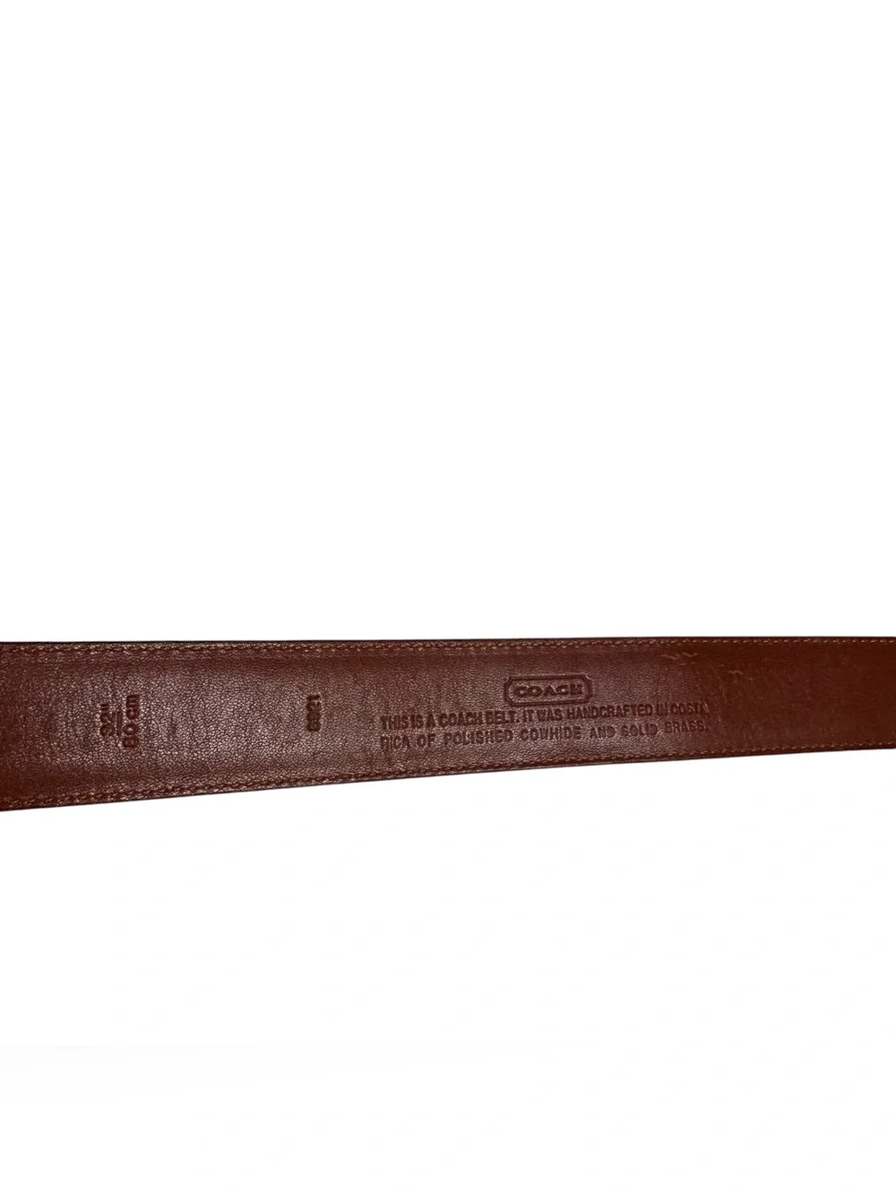 COACH Vintage Minimalist Horseshoe Buckle Patent Leather Belt